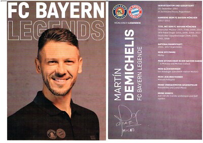 Martin Demichelis Postcard Bayern Munich Legends 2022/23 Unsigned