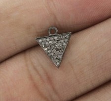 Ciondolo Pave Diamante Triangolo Ciondolo Argento Sterling 925 Gioielli Minimi Oggetti
