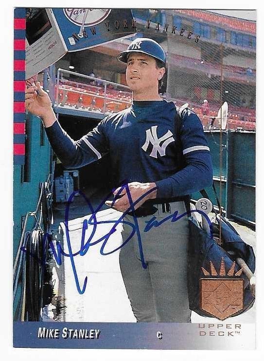 MIKE STANLEY 1993 UPPER DECK SP AUTOGRAPHED SIGNED # 267 NEW YORK YANKEES