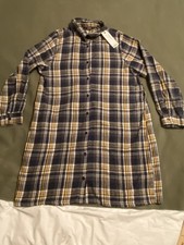 Boohoo Dress Women’s Plaid Sz 12 Button Up Flannel With Belt Loops NWT