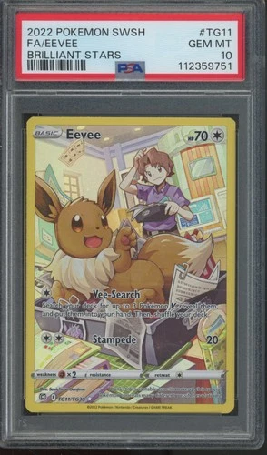 2022 Pokemon SWSH Brilliant Stars Full Art #TG11 Eevee Gem Mint PSA 10