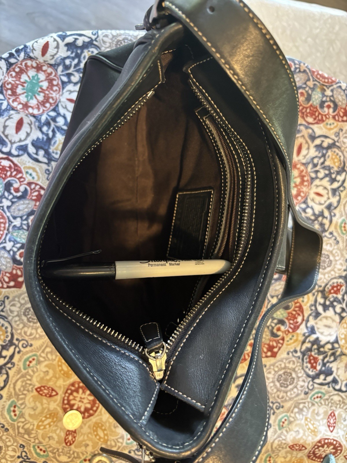 Vintage Coach Hampton Y2K black leather bag - Gem