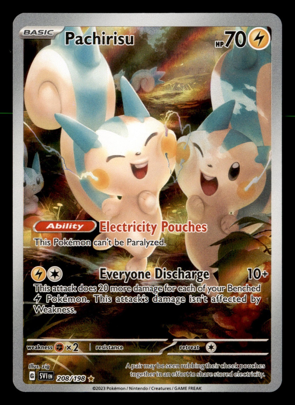 Pachirisu - Holo Illustration Rare SV01: Scarlet & Violet Base Set 208/198 NM