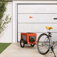 WALPLUS Pet Bike Trailer Orange Black Oxford Fabric and Iron Frame