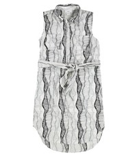 bar III Womens Printed Sash Shirt Dress