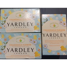 Yardley Bar Soap Chamomile Flower 3 BARS NEW Nourishing Baby Bars 4 oz. ea