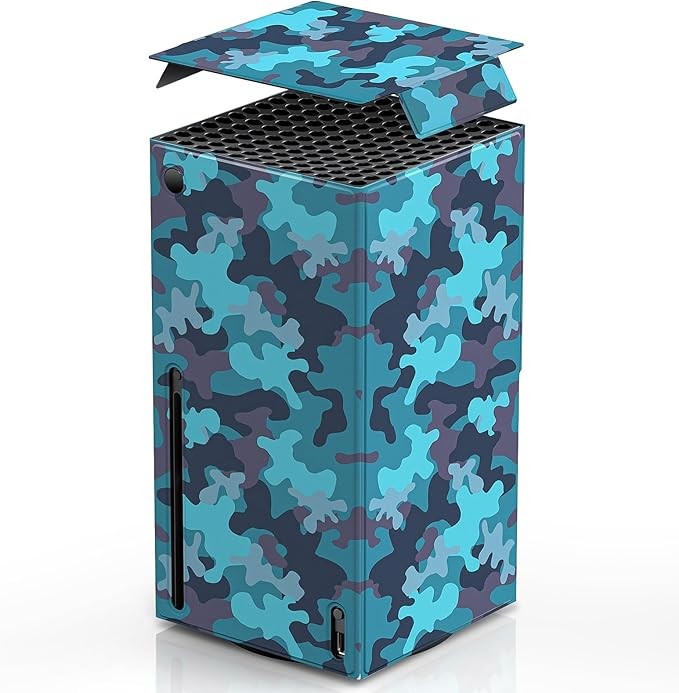 Custodia protettiva magnetica per console Xbox Series X - design blu mimetico