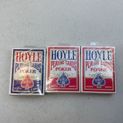 Hoyle Poker Playing Cards - 3 Sealed Decks, Plastic Coated
