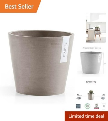3'' Lightweight Modern Planter - Eco-Friendly Recycled Material, UV Protected
