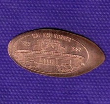 HAWAII Kau Kau Korner 1935-1960 Elongated Pressed Copper Penny