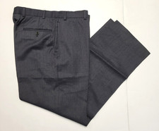 Brooks Brothers 346 Dress Pants 100 WOOL Men's 33x28 Dark Gray Flat Front 33