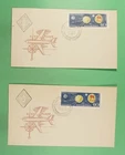 DR WHO 1959 HUNGARY 2 FDC SPACE IMPERF/PERF R45937