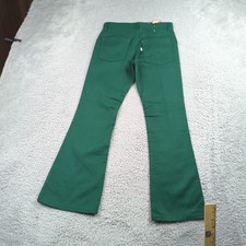 Vintage 70s Levis Jeans Boys 11 W25 Green Double Knee Bell Bottom Flares