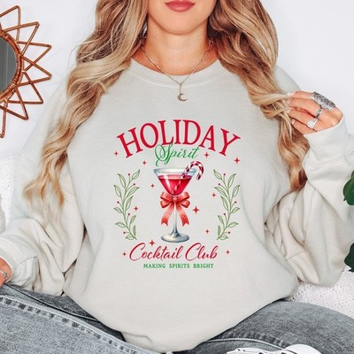 Holiday Spirit Cocktail Club Damen Weihnachtssweatshirt Making Spirits Bright