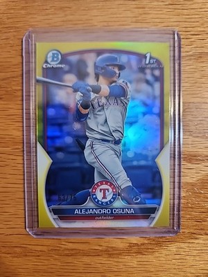  Alejando Osuna 2023 Bowman Chrome Prospects XRC Yellow Refractor #/75