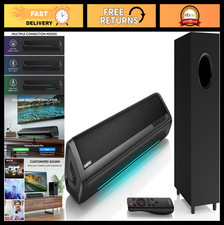 Home Theater Sound Bar with Subwoofer, 5" Bass, Bluetooth 5.3, Optical/AUX Input