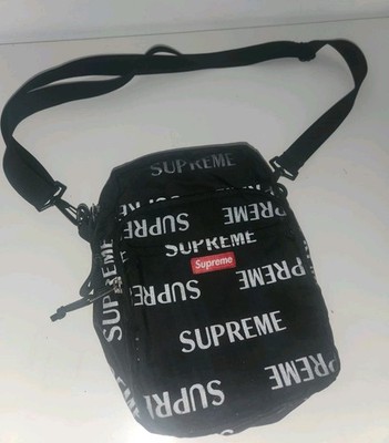 FW16 Supreme 3M Reflective Repeat Black Schultertasche Cordura Stoff Selten 