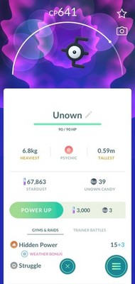 Pokémon Unown E Go