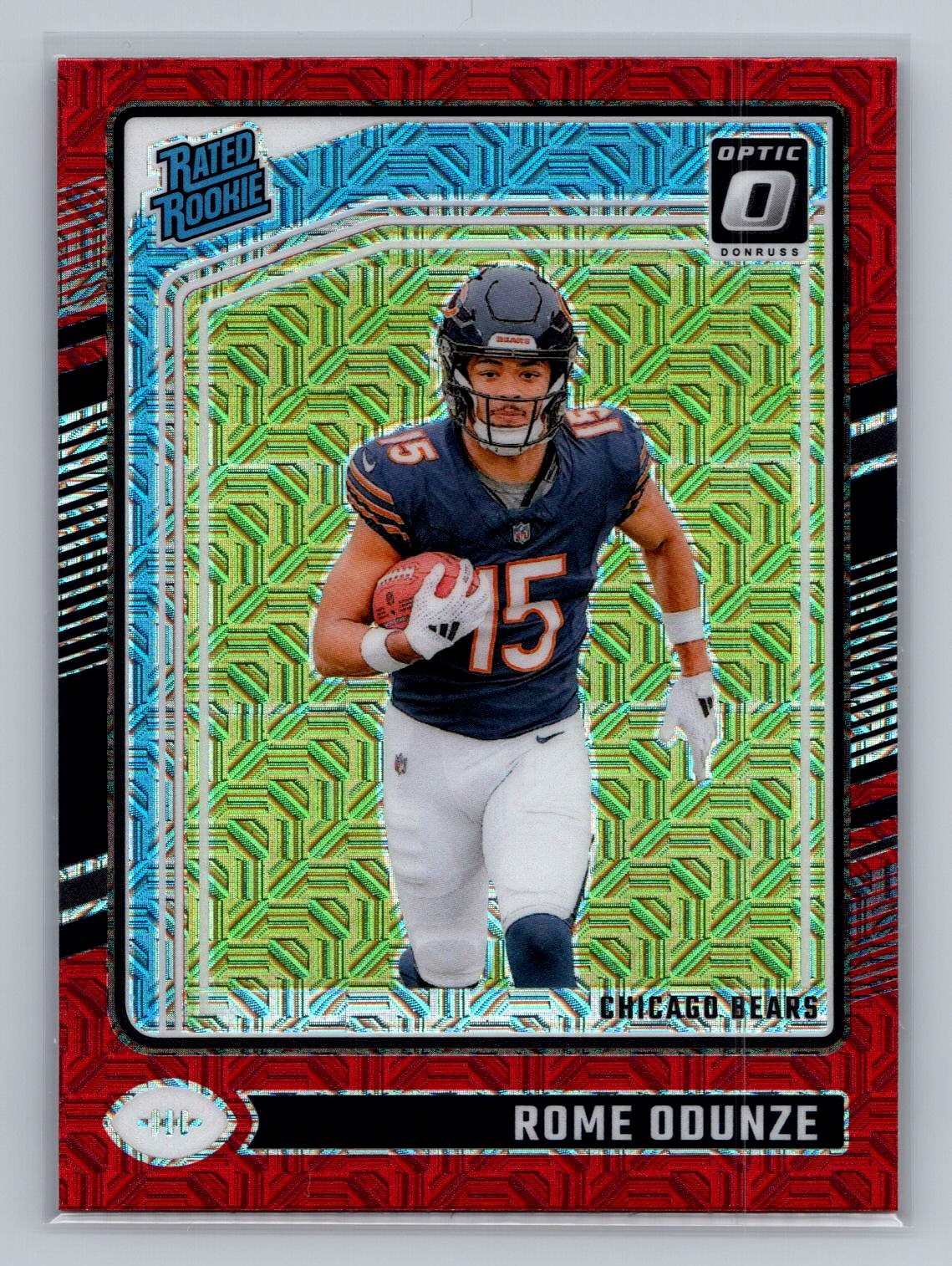 Rome Odunze 2024 Donruss Optic #286 Red Mojo RC Bears