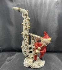 Vintage Lipper & Mann Christmas Red Pixie Elf With Saxophone Figurine 1956 Japan