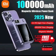 Xiaomi 100000mAh Magnetic Power Bank Wireless Fast Charger For Magsafe Portable