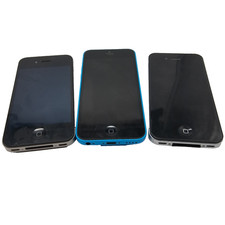 Lot of 3 Apple iPhones 4/4S/5C Locked-Disabled For parts or Repair Only "Read"