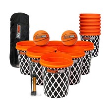 Giant Yard Pong and Basketball Game with 12 Buckets, 2 Balls, Carrying Bag, a...