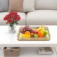 14.96*10.24*2.36in glass Decorative Tray Mirror Tray,Rectangle Mirrored Tray