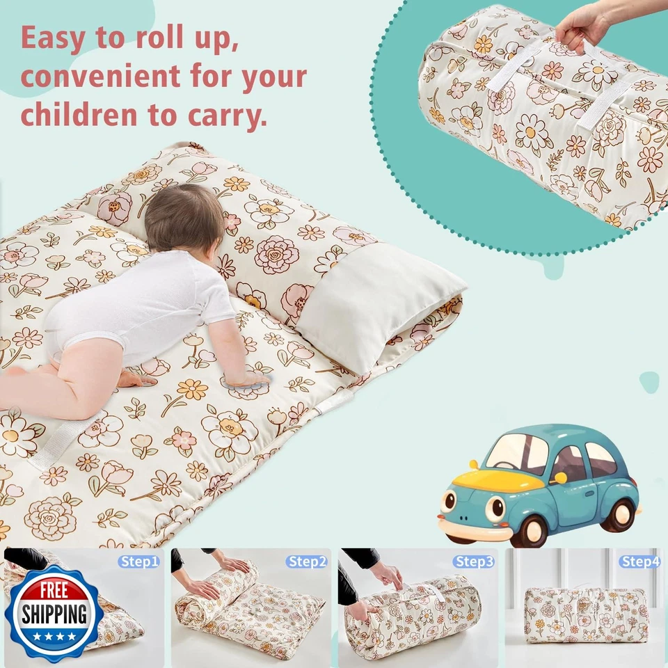 Tapete de cochilo infantil com travesseiro removível, bolsas de sono ultra macias para meninas, crianças  - Imagem 4 de 4