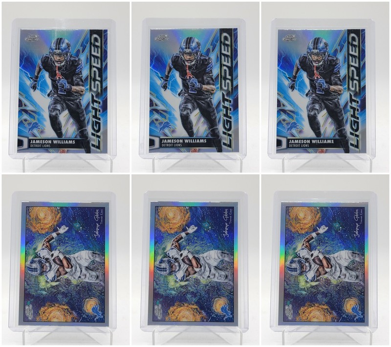 [6] JAMESON WILLIAMS / JAHMYR GIBBS 2025 TOPPS COSMIC CHROME LIGHT SPEED B Q5849