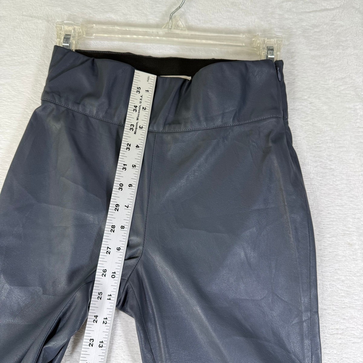Brochu Walker Navy Blue Vegan Leather High Rise Slim Pants TPU 3712 Womens XS View 4