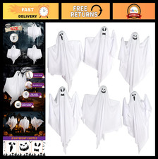 6 Pack Flying Ghost Decorations - 27.6 Inch Halloween Hanging Ghosts for Spooky