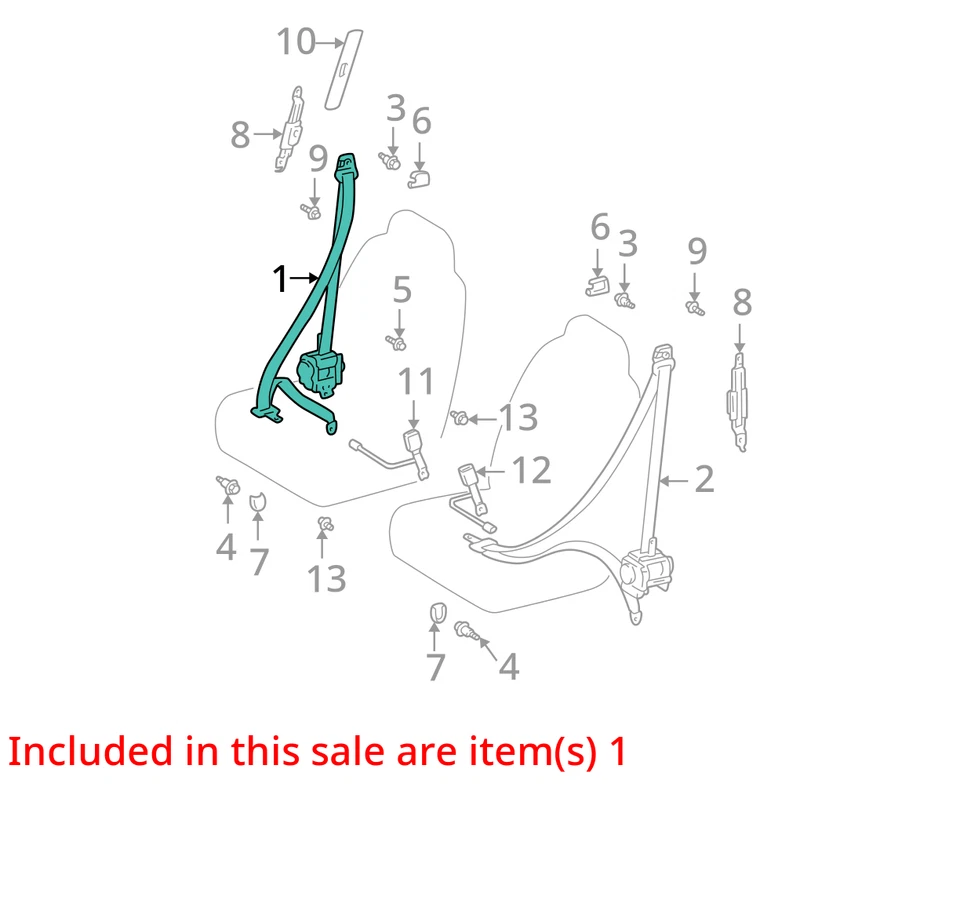 Cinturón de seguridad cubo delantero de 12/05 pasajero se adapta 04-06 SCION XB 10277151 Foto 4 de 4