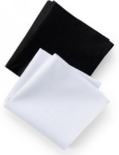 2Pcs Silk-Like Handkerchief Set, Formal Pocket Squares Large Size 20x20 Inches,