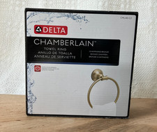 Delta Chamberlain Wall Mount Round Closed Towel Ring in Champagne Bronze - NEW 