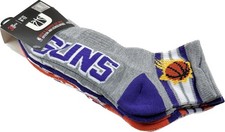 NBA Adult 3 Pk Multicolor Quarter Polyester Phoenix Suns Basketball Sock Sz 6-12