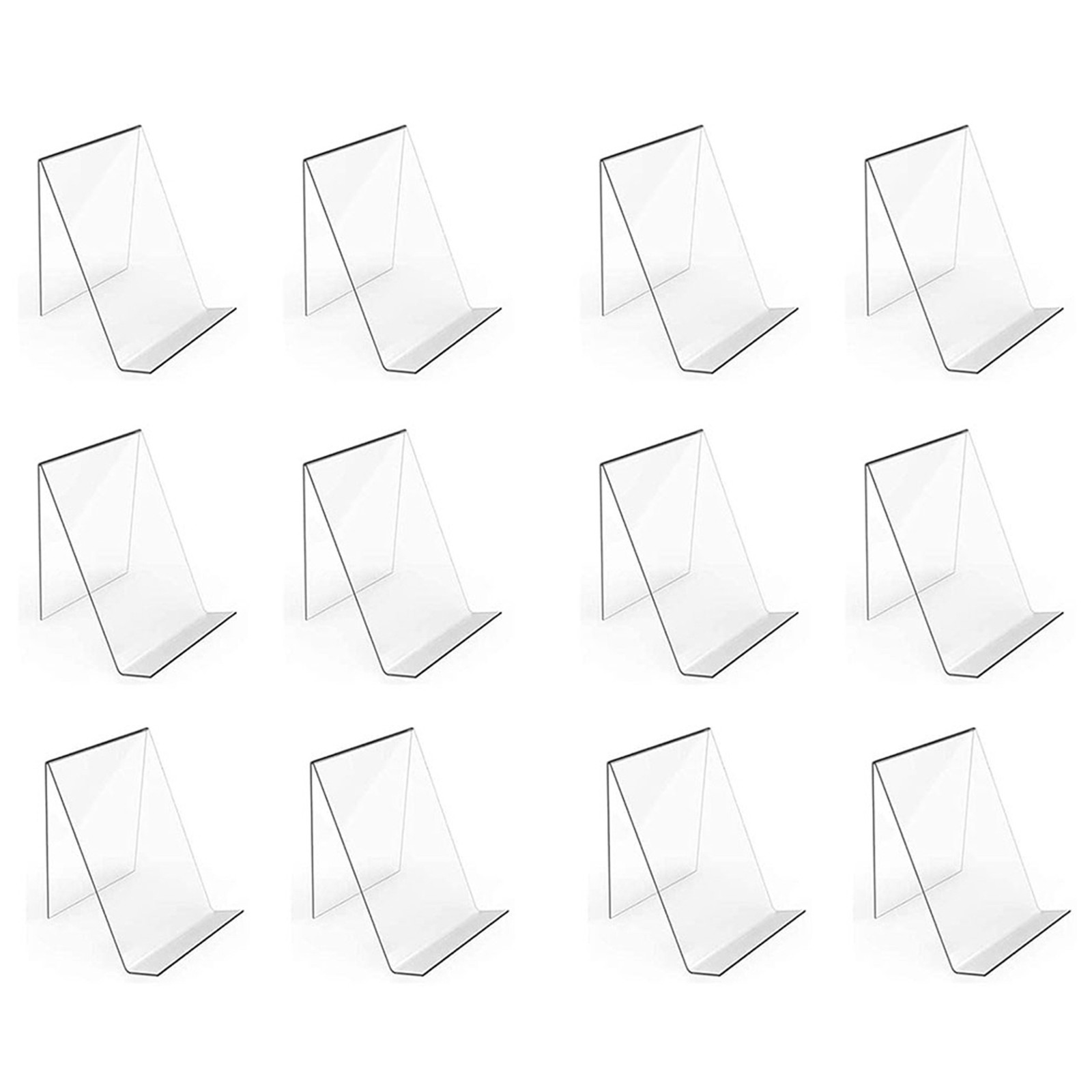 12 Pack Acrylic Book Stand, Clear Book Display Easel, Acrylic Book Stand4727