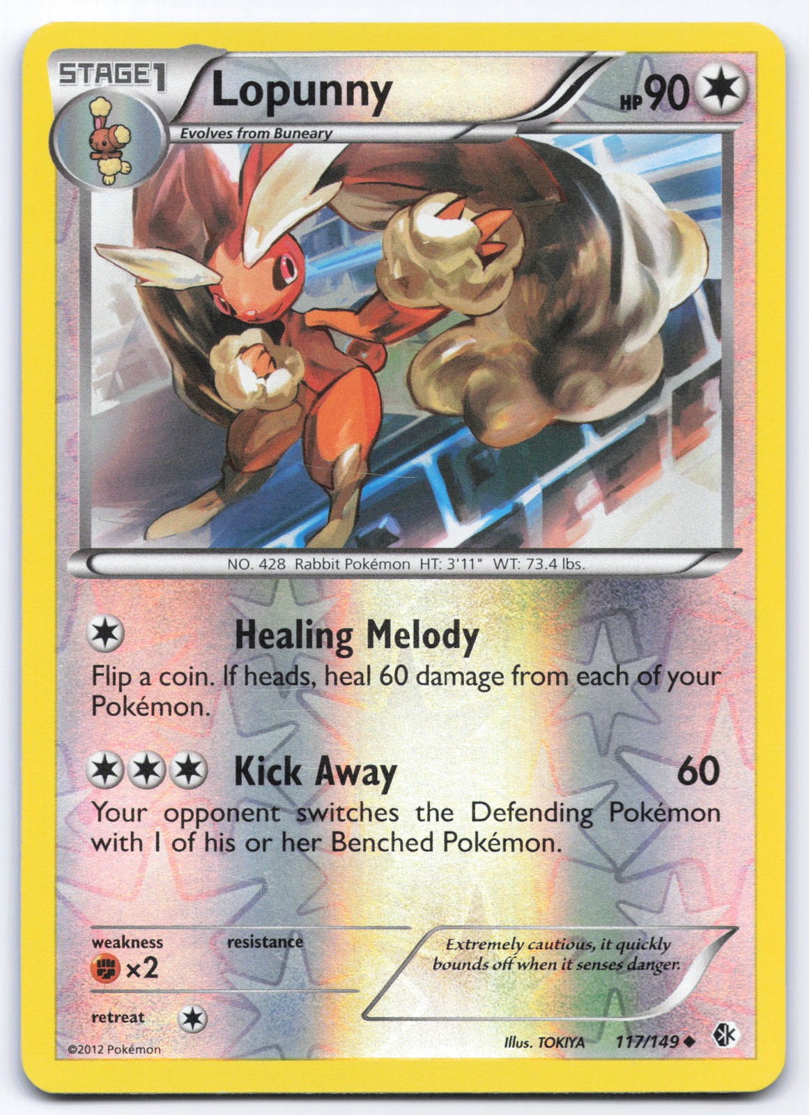 Lopunny 117/149 Boundaries Crossed Holo Uncommon Pokemon Card LP