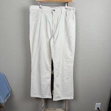 Vintage 70s Levi 646 Flared White Corduory Bellbottom Pants 37x29, USA