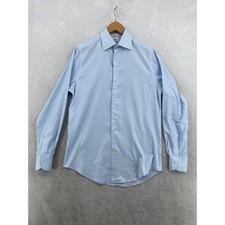 SuitSupply Traveller Dress Shirt 15 38 Slim Fit Light Blue Cotton Spread Collar