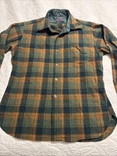 Pendleton Shirt Mens Large Green Plaid 100 Virgin Wool Lined Elbow Patches