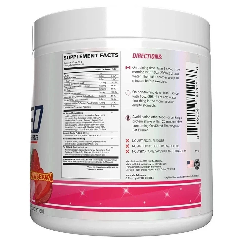 Oxyshred Thermogenic Fat Burner Pre-Workout Powder - Cosmic Blast, 60 Servings - Image 3 of 4