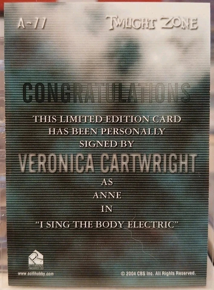 Twilight Zone Series 4 Veronica Cartwright cartão de autógrafo A77 Anne Rogers 2005  - Imagem 2 de 2