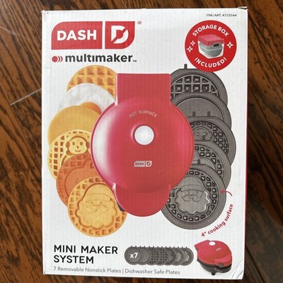DASH MultiMaker Waffle Iron & Griddle with 7 Plates Santa Snowman Pumpkin