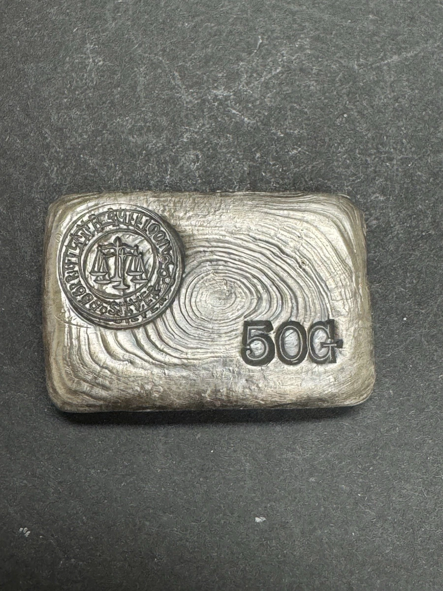 Bar .999 Fineness Silver Bullion Rounds 50 g Precious Metal