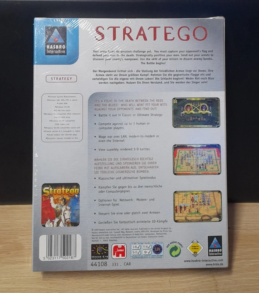 Stratego CD-ROM Hasbro Interactive Big Box Computer Game New Sealed  - Image 2 of 4
