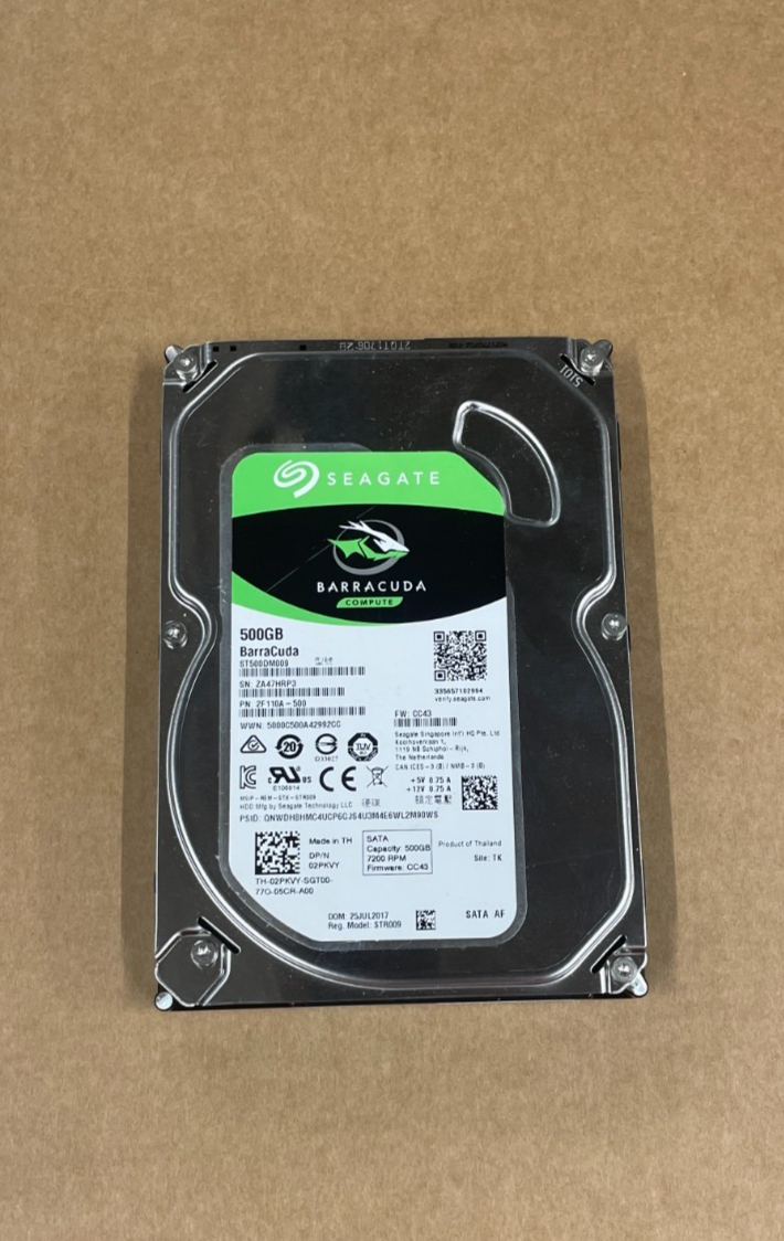 Seagate BarraCuda 500GB, Internal, 8.89 cm (3.5"") ST500DM009 Desktop HDD