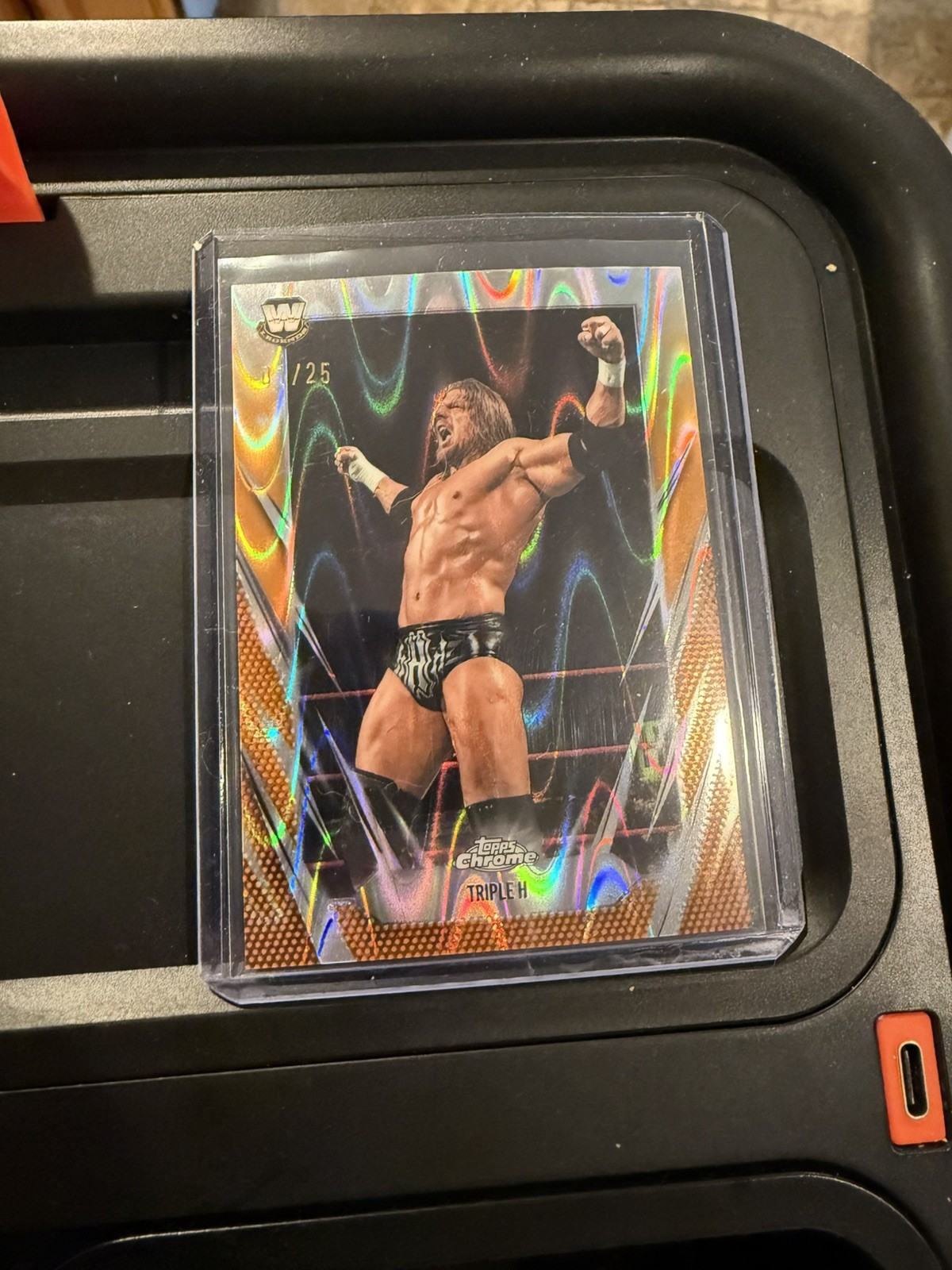 Triple H 2026 Topps Chrome WWE HHH #4 Orange Mini Diamond Refractor 01/25 SSP