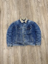 VTG Lee Storm Rider Denim Jacket Blanket Lined USA Union Made Trucker 70s-90s