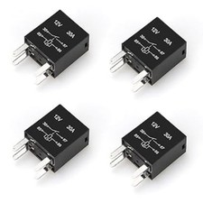 4 Pack 4-Pin High Power Relay, DC 12V 30A Multi-Purpose Relay Fuel Pump Rela